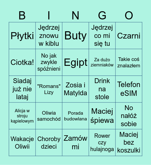 Boszkowo Rodzice Bingo Card