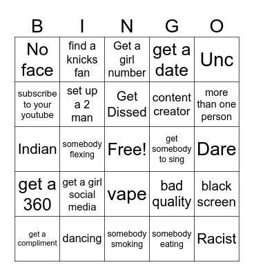 umingle Bingo Card
