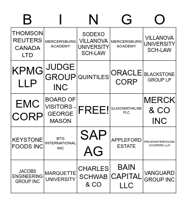 PHLWE TOP ACCOUNTS Bingo Card