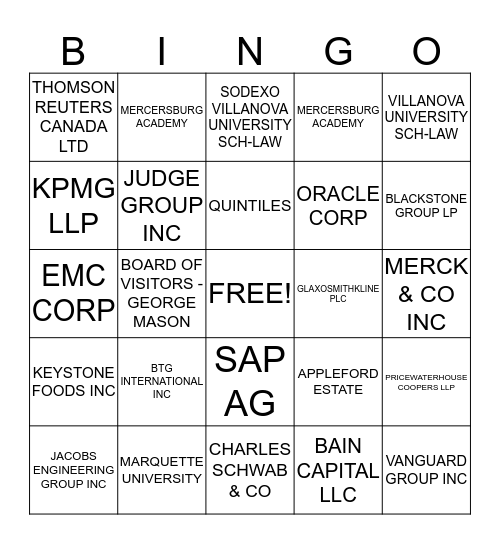 PHLWE TOP ACCOUNTS Bingo Card