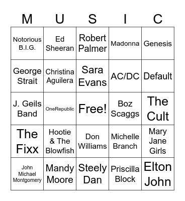Music_07112026 Bingo Card