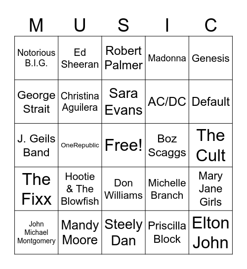 Music_07112026 Bingo Card