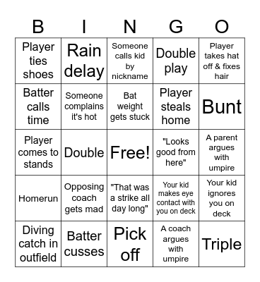 BASEBALL  BINGO Card