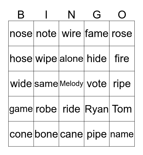 Sound's GREAT Bingo Card