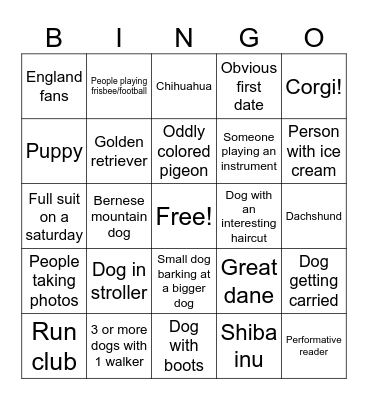 City Bingo Card