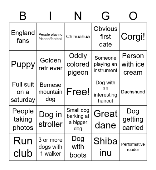 City Bingo Card
