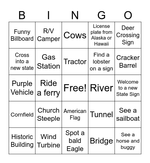 Swartz-Bus Olympics Bingo Card