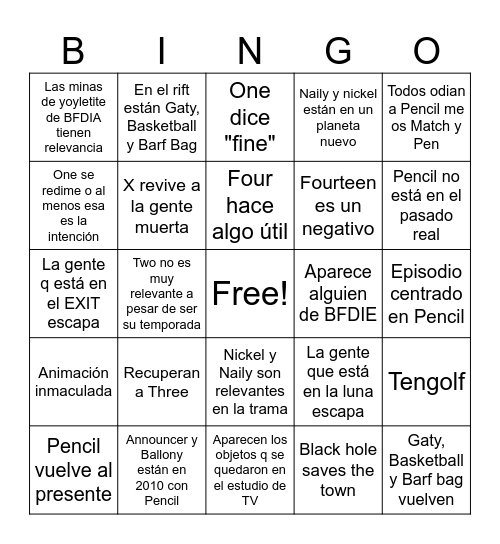 Tpot 24 Bingo Card