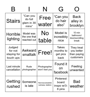 TFP Bingo Card
