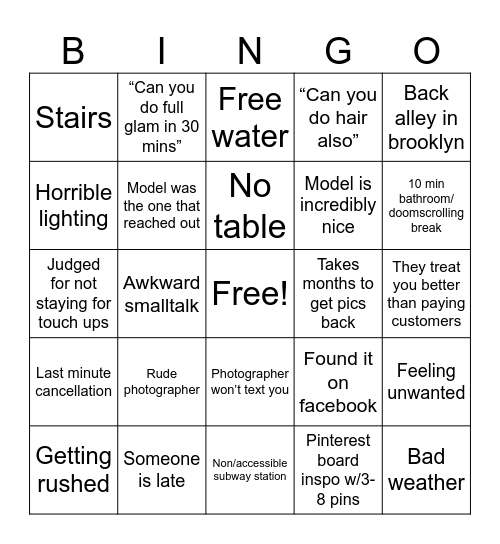 TFP Bingo Card