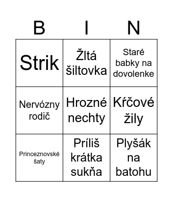 Bratislavka Bingo Card