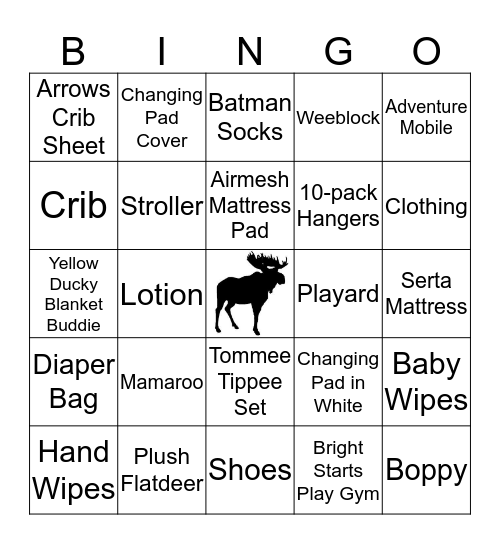 Watch as gifts are opened and mark them off your card. First to yell "Bingo" wins! Bingo Card