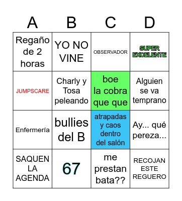 Bingo del Salón Bingo Card