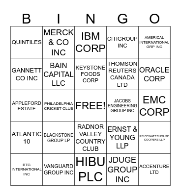 PHLWE TOP 30 ACCOUNTS Bingo Card