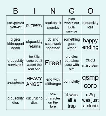 quackity (ggs) 12/07/2026 Bingo Card