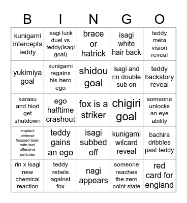 blue lock vs england Bingo Card