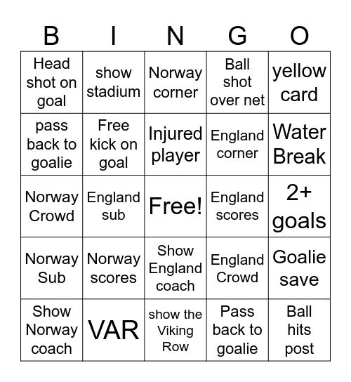 FIFA 26 Bingo Card