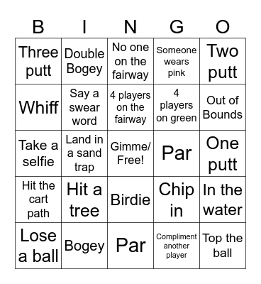 Women's League Bingo Card