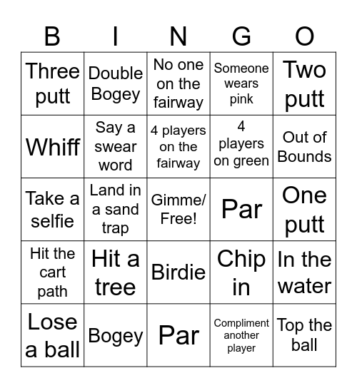 Women's League Bingo Card