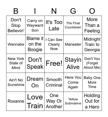 Music BINGO (Version 3) Bingo Card