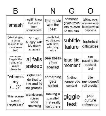 movietrilogy watchers Bingo Card