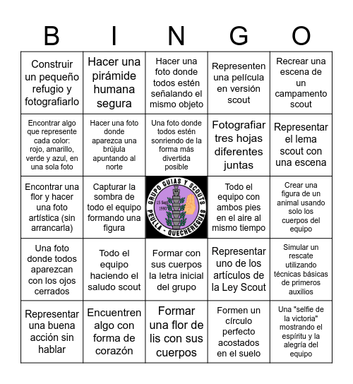 Bingo Fotográfico Bingo Card