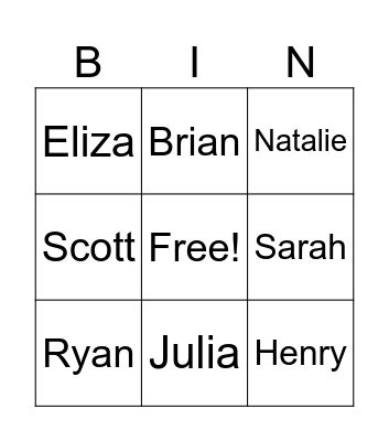 summer  activaties Bingo Card