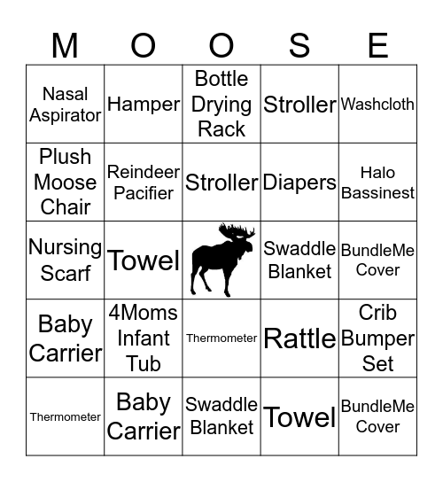 Watch as gifts are opened and mark them off your card. First to yell "Bingo" wins! Bingo Card