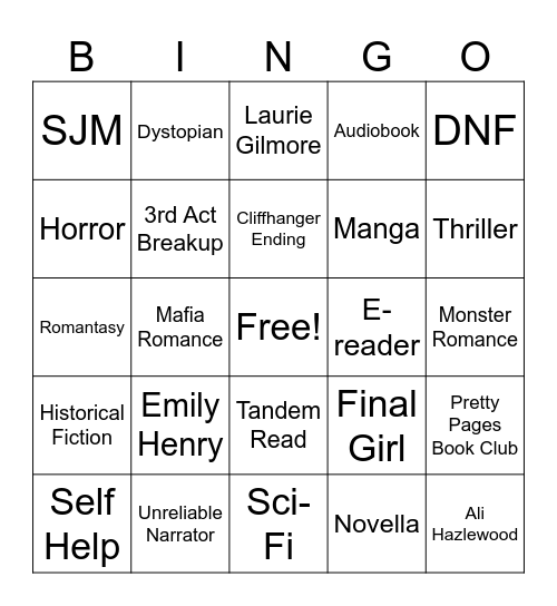 Book Retreat Bingo Card