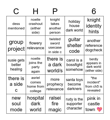 RISKY!!!!!! chp6 bingo Card