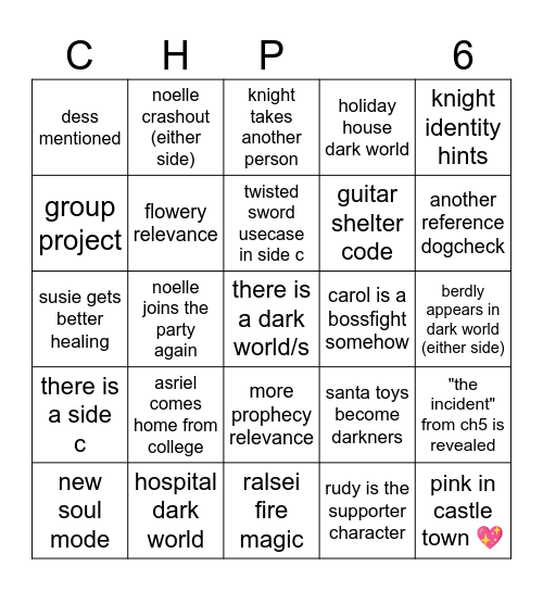 RISKY!!!!!! chp6 bingo Card