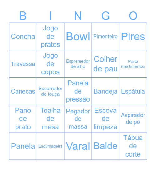 Chá de Casa Nova Bingo Card