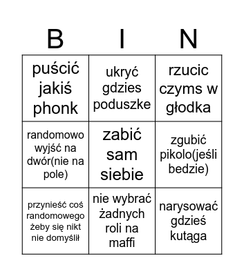 mafia u zuzi Bingo Card