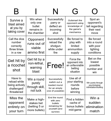 Buckshot Roulette LLM Bingo Card