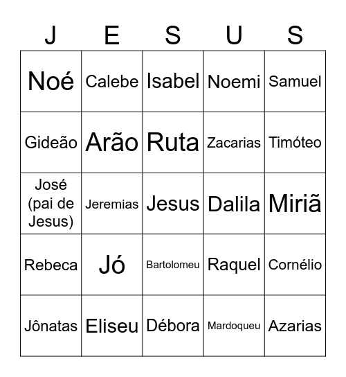 Bingo Bíblico Bingo Card