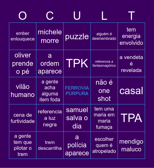 VENDETA OCULTA Bingo Card