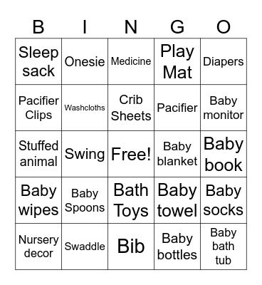 Baby Martin Bingo Card