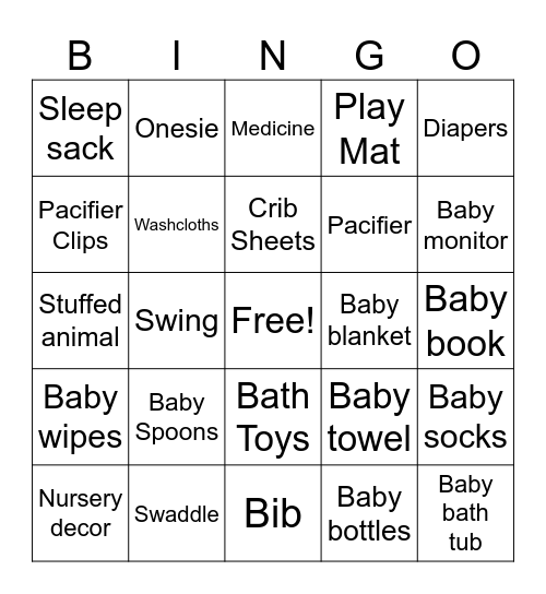 Baby Martin Bingo Card