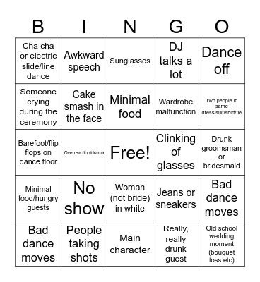Wedding Bingo Card