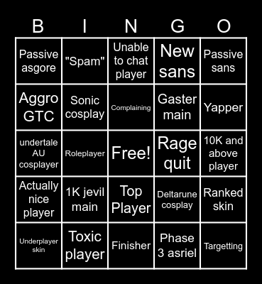 UTPR BINGO Card