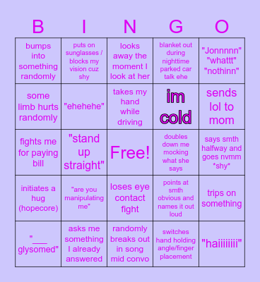Fishy Date Bingo Card