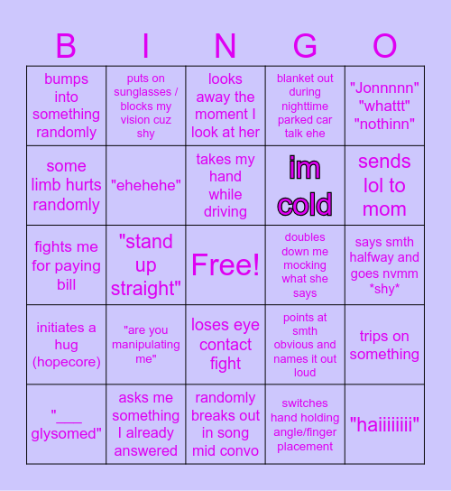 Fishy Date Bingo Card