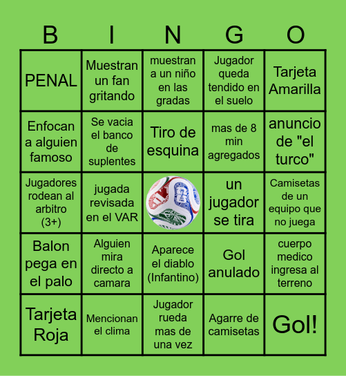 NOR v ENG Bingo Card