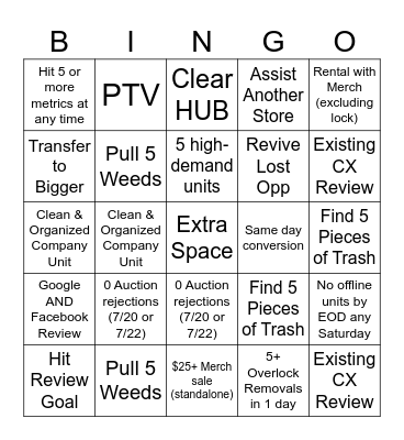 ESS Bingo Card