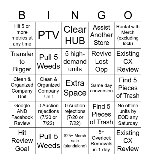 ESS Bingo Card