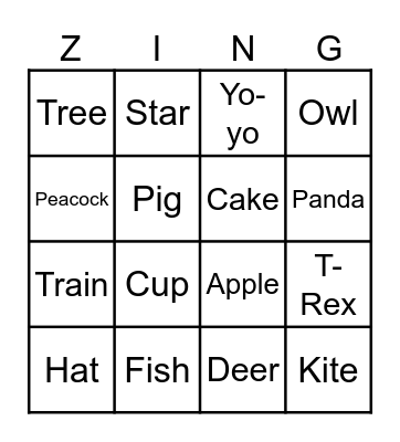 Red Zingo Board Bingo Card