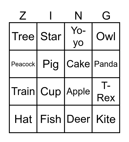 Red Zingo Board Bingo Card