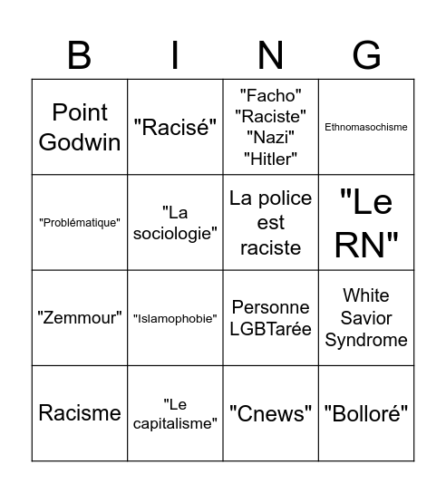 Le Bingo du gaucho loco Bingo Card