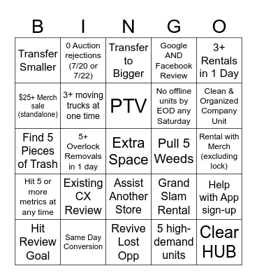 ESS Bingo Card