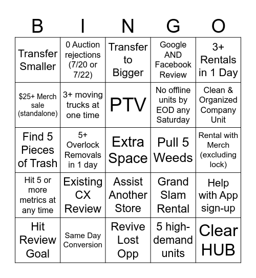 ESS Bingo Card